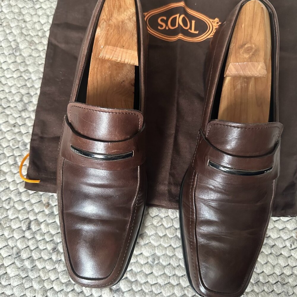 Tod's Brown Leather Loafer Dress Shoe Men's Size 7